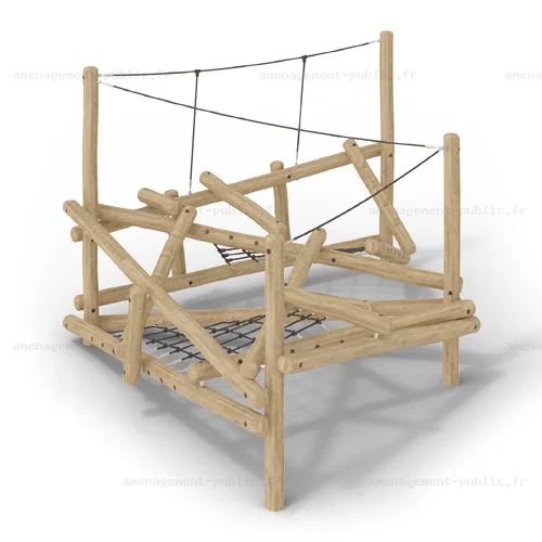 Structure pour aires de jeux extérieurs en bois de robinier
